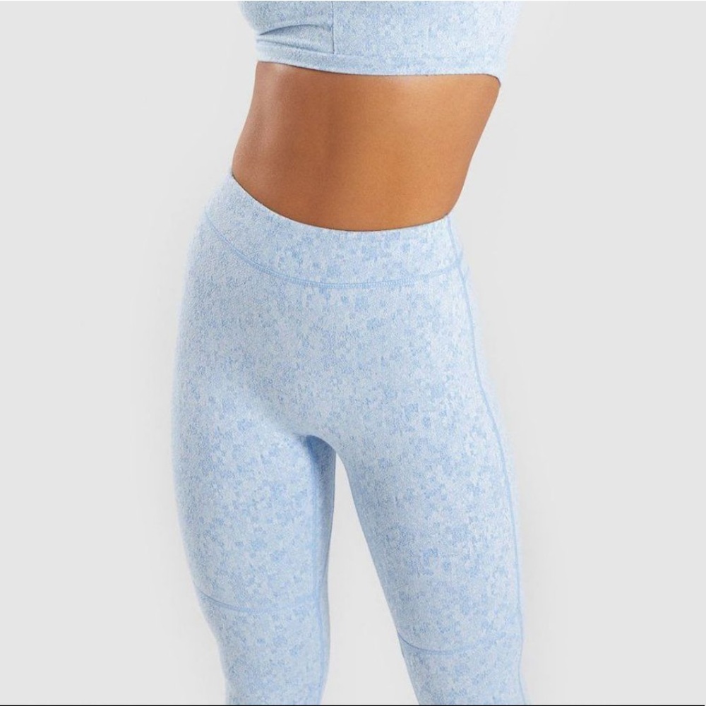 Gymshark Blue Fleur Texture Leggings